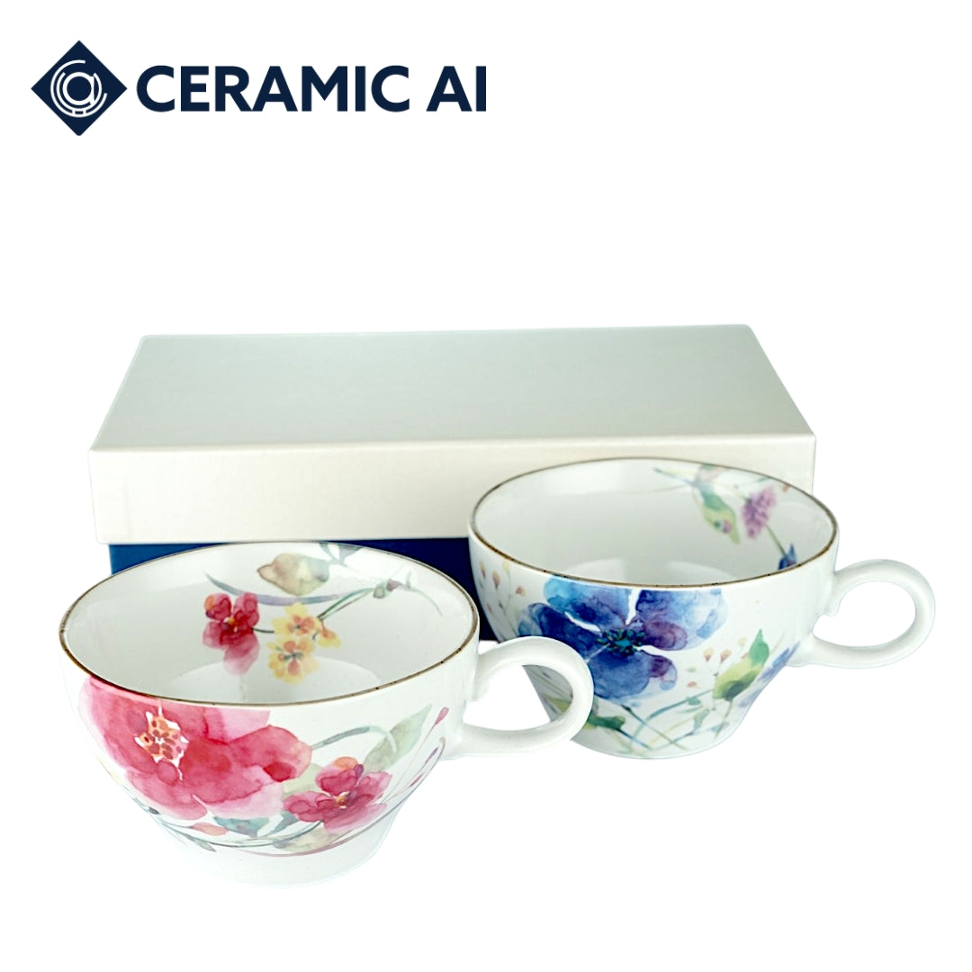 Minoyaki美濃燒 花水彩 花茶杯套組