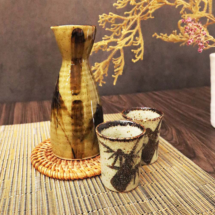 美濃燒 清酒杯壺套組 一壺二杯組