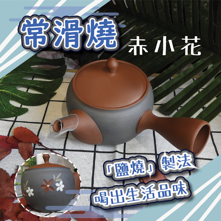 Aichi常滑燒 18號赤小花 帶網 急須壺